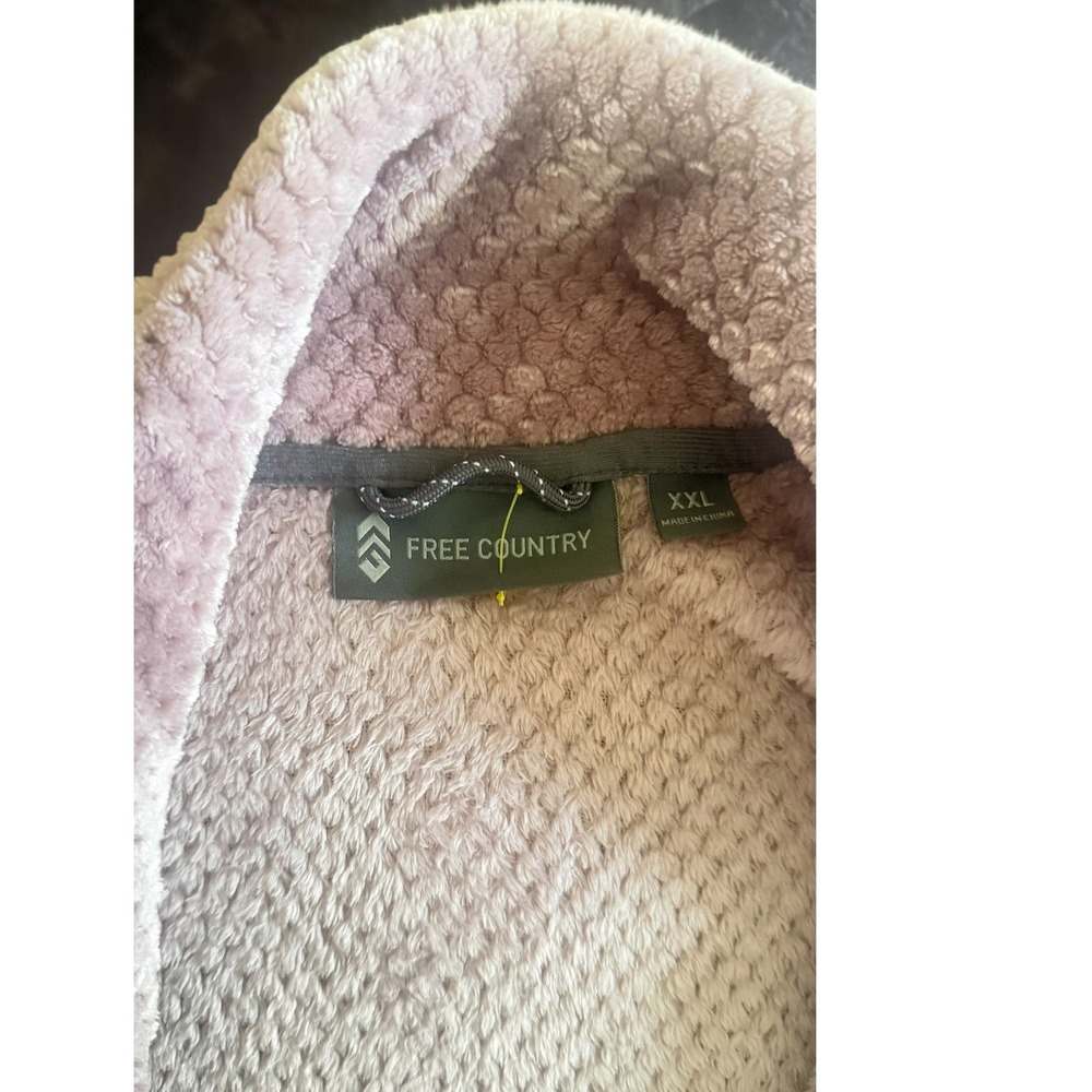 Free Country Womens XXL Lavender Waffle Fleece Full Zip Jacket Honeycomb - Picture 4 of 12